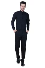 Shirt Black Chinese Collar