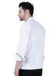 Chef Coat Premium Black Consealed Button