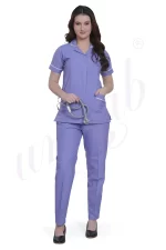 Nursing Uniform Set Purple with White Trim
