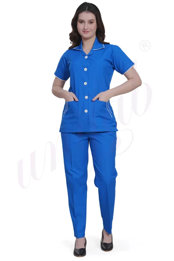 Nursing Uniform Set Royal with White Trim