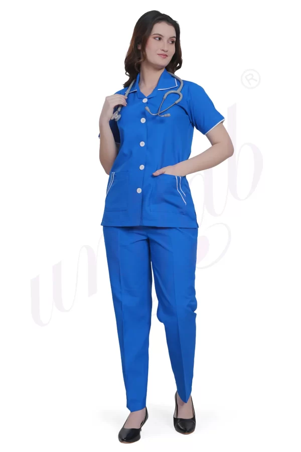Nursing Uniform Set Royal with White Trim