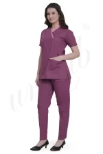 Medical Scrub Female Magenta with Pink Trim