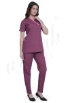 Medical Scrub Female Magenta with Pink Trim