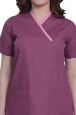 Medical Scrub Female Magenta with Pink Trim