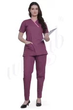 Medical Scrub Female Magenta with Pink Trim