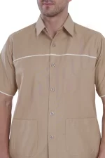 Nursing Male Uniform Beige and Off White Combination