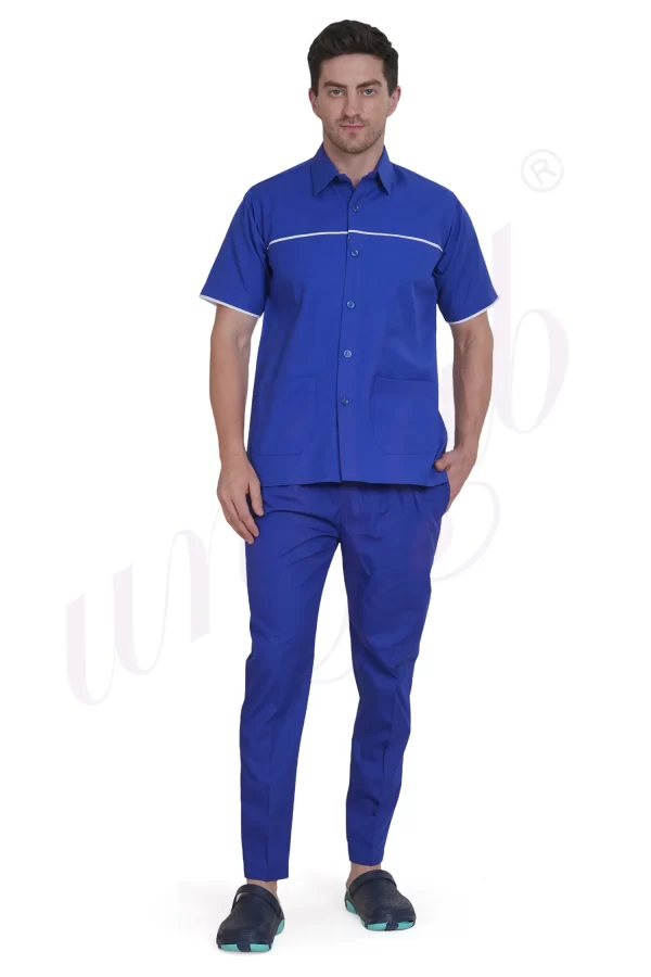 Nursing Male Uniform Royal Blue and White Combination