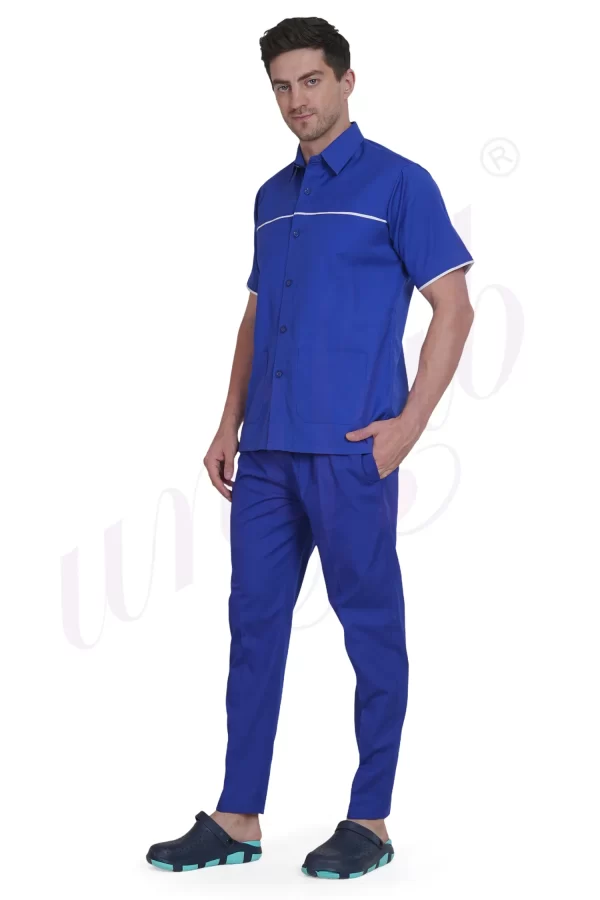 Nursing Male Uniform Royal Blue and White Combination
