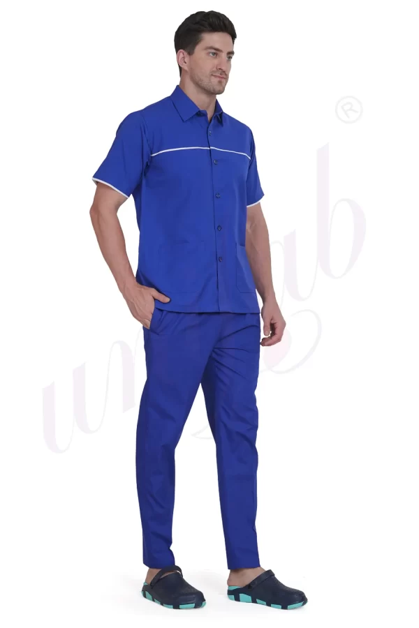 Nursing Male Uniform Royal Blue and White Combination