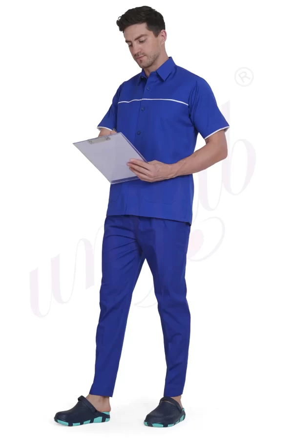 Nursing Male Uniform Royal Blue and White Combination