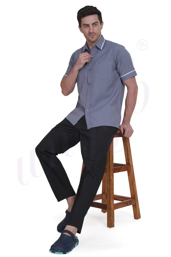 Nursing Male Uniform Grey and White Combination