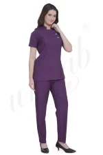 Spa Tunic Uniform Set Purple with Snap Closure