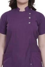 Spa Tunic Uniform Set Purple with Snap Closure