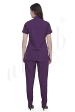 Spa Tunic Uniform Set Purple with Snap Closure