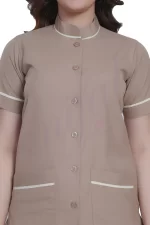 Spa Tunic Uniform Set Beige with Off White Trim