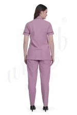 Spa Tunic Uniform Set Pink with Magenta Trim