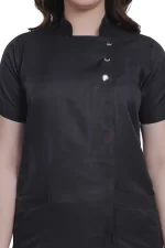 Spa Tunic Uniform Set Black with Snap Closure