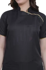 Spa Tunic Uniform Set Black with Gold Trim