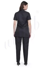 Spa Tunic Uniform Set Black with Gold Trim
