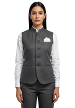 Sleeveless Jacket Female Charcoal Mélange - Female