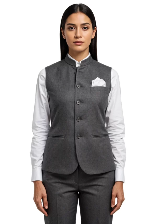 Sleeveless Jacket Female Charcoal Mélange - Female