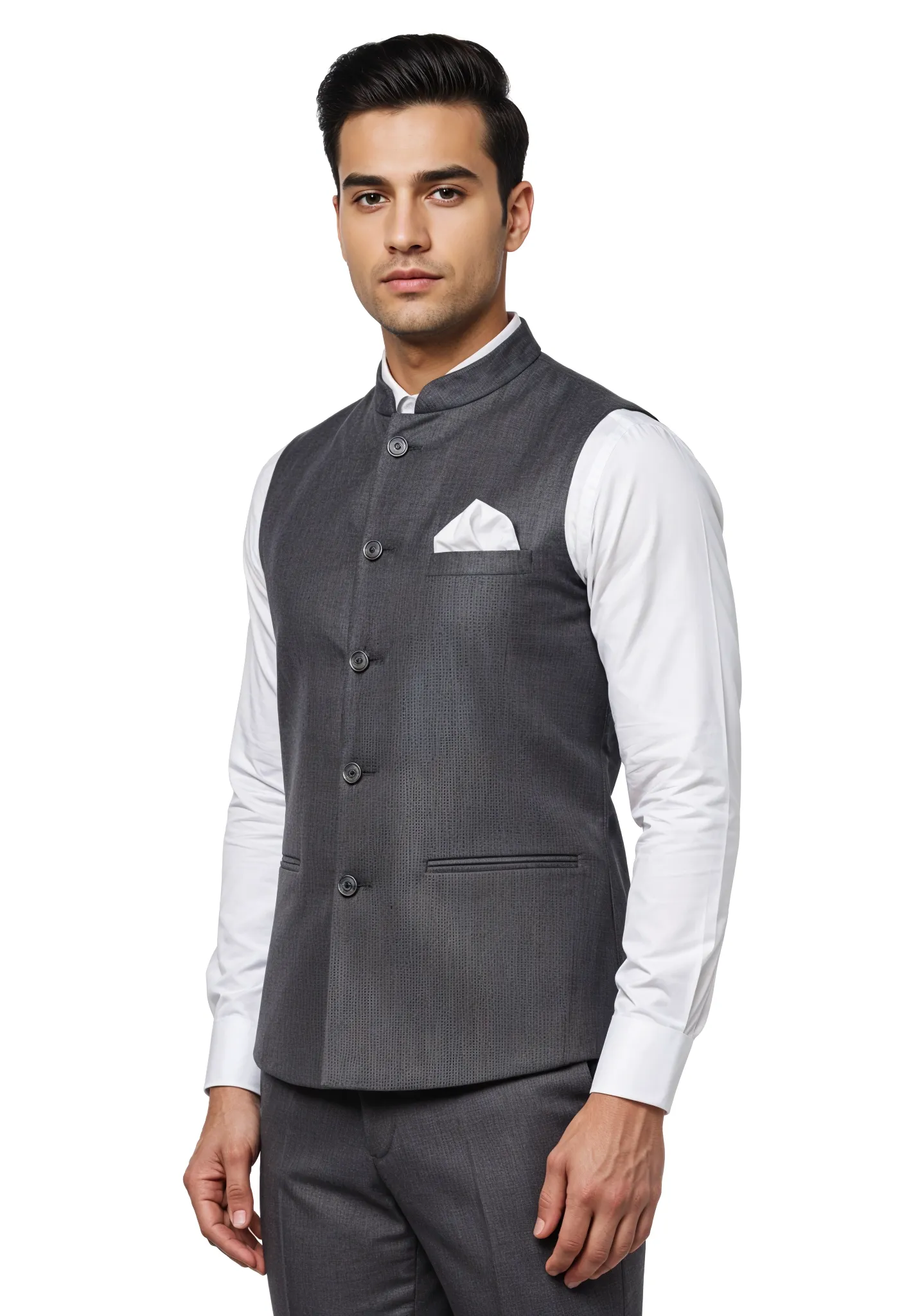 Sleeveless Jacket Male Charcoal Mélange - Male