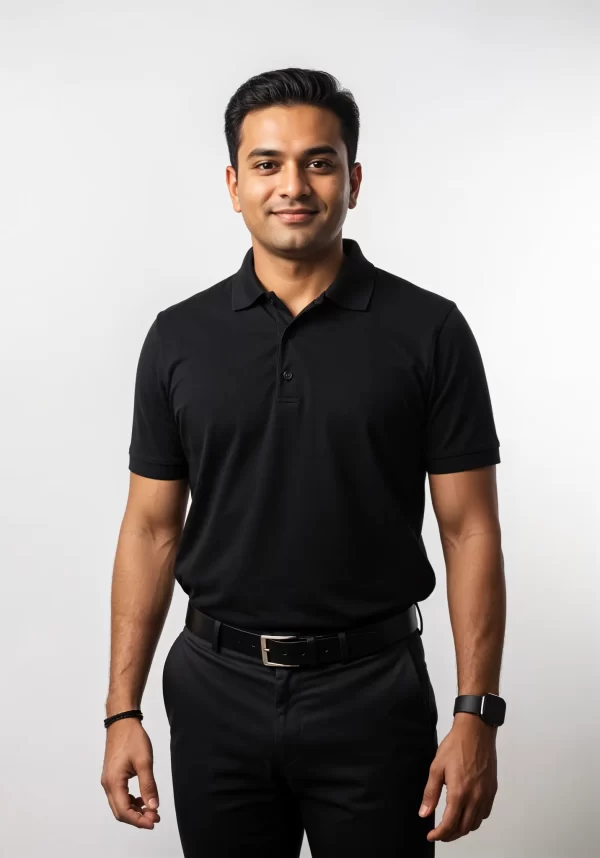 Unisex Polo Tshirt Black Poly Cotton (Minimum Order 10 Pc's)