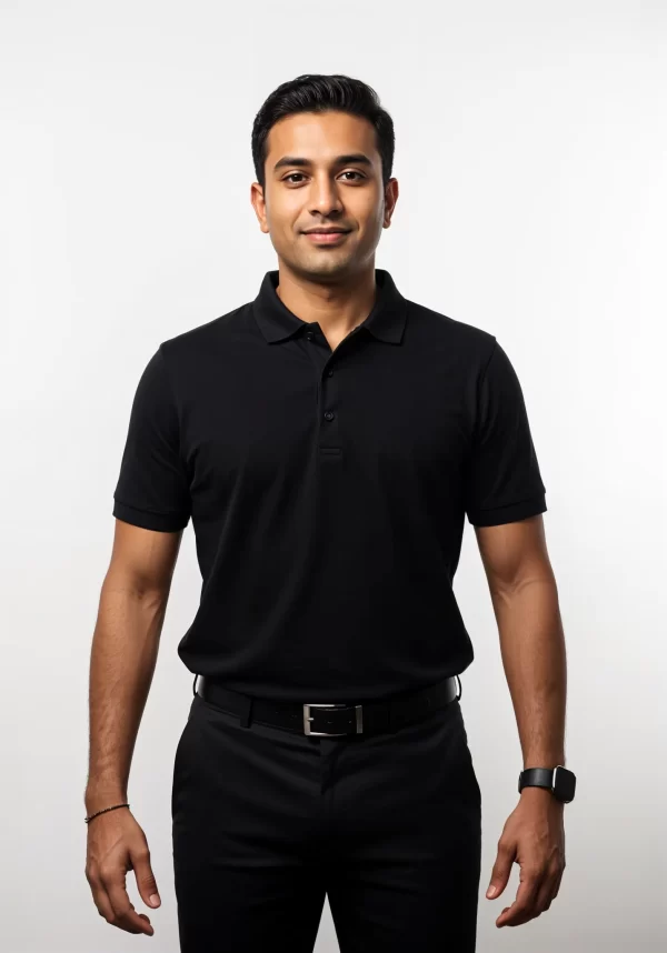 Unisex Polo Tshirt Black Poly Cotton (Minimum Order 10 Pc's)